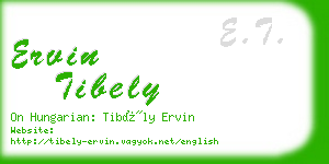 ervin tibely business card